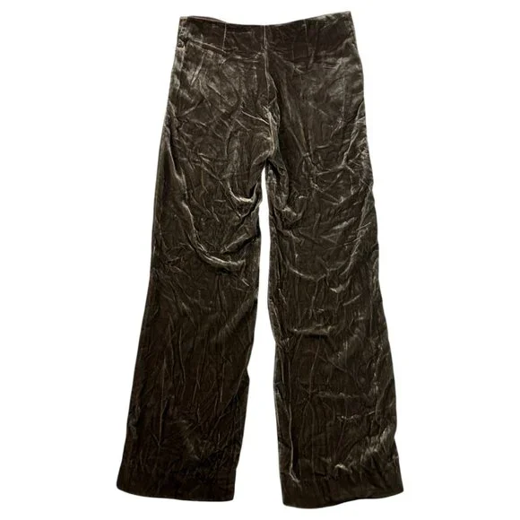 Fabiana Filippi Crushed Velvet Trouser Silk Blend Champagne Quiet Luxury Sz 44 - Picture 2 of 13